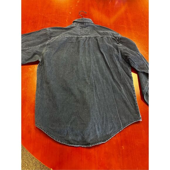 Vintage Levi’s Darker Blue Denim Button Up Shirt sz M EUC - Picture 7 of 7